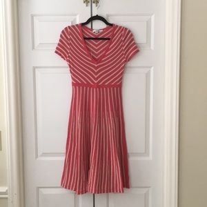 Boden red striped dress